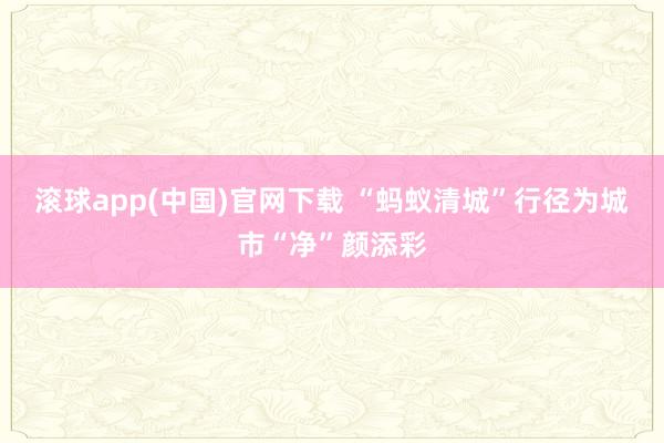 滚球app(中国)官网下载 “蚂蚁清城”行径为城市“净”颜添彩