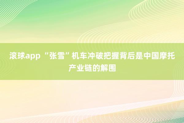 滚球app “张雪”机车冲破把握背后是中国摩托产业链的解围