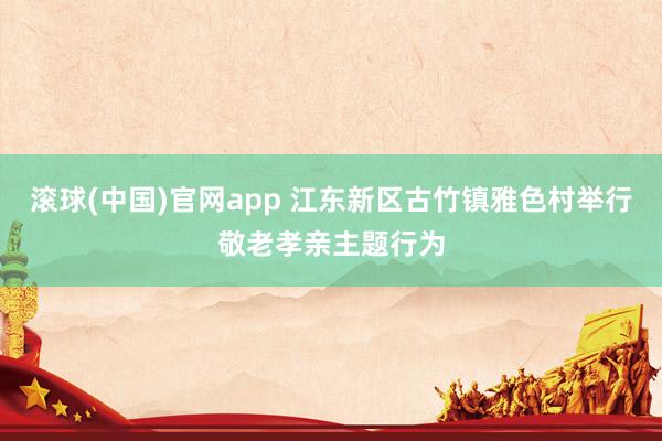 滚球(中国)官网app 江东新区古竹镇雅色村举行敬老孝亲主题行为