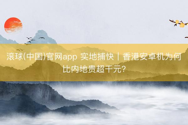 滚球(中国)官网app 实地捕快｜香港安卓机为何比内地贵超千元？