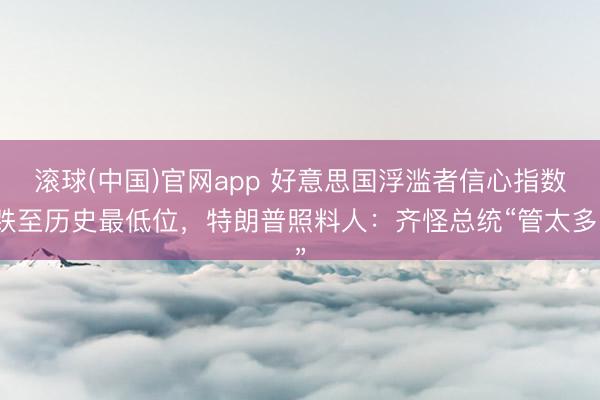 滚球(中国)官网app 好意思国浮滥者信心指数跌至历史最低位，特朗普照料人：齐怪总统“管太多”
