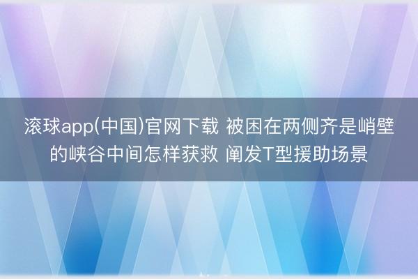 滚球app(中国)官网下载 被困在两侧齐是峭壁的峡谷中间怎样获救 阐发T型援助场景