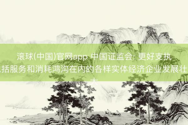滚球(中国)官网app 中国证监会: 更好支执包括服务和消耗鸿沟在内的各样实体经济企业发展壮大