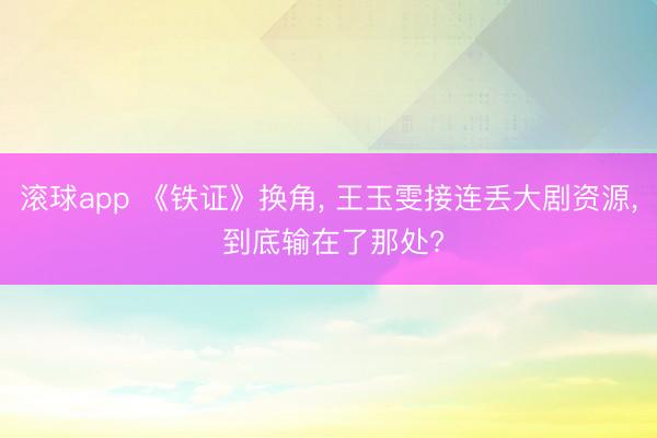 滚球app 《铁证》换角， 王玉雯接连丢大剧资源， 到底输在了那处?