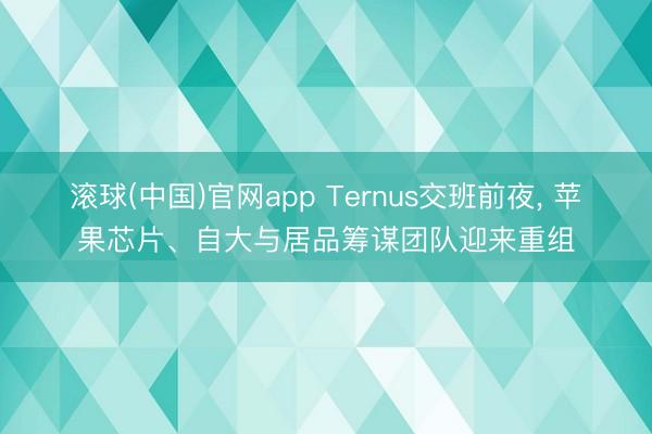 滚球(中国)官网app Ternus交班前夜， 苹果芯片、自大与居品筹谋团队迎来重组
