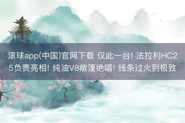 滚球app(中国)官网下载 仅此一台! 法拉利HC25负责亮相! 纯油V8敞篷绝唱! 线条过火到极致