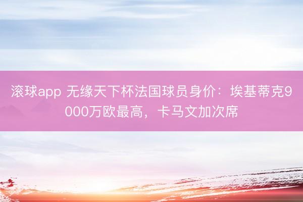 滚球app 无缘天下杯法国球员身价：埃基蒂克9000万欧最高，卡马文加次席