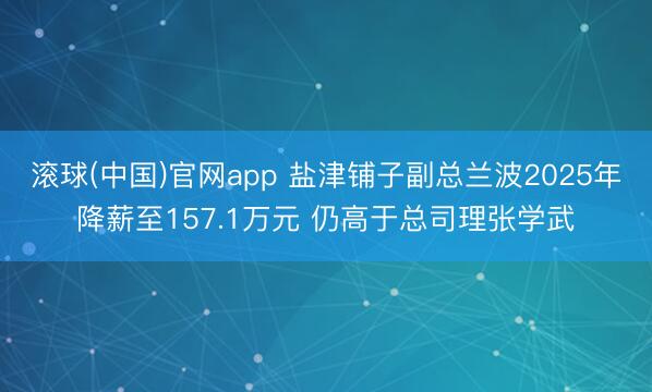 滚球(中国)官网app 盐津铺子副总兰波2025年降薪至157.1万元 仍高于总司理张学武