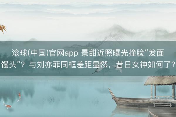 滚球(中国)官网app 景甜近照曝光撞脸“发面馒头”？与刘亦菲同框差距显然，昔日女神如何了？