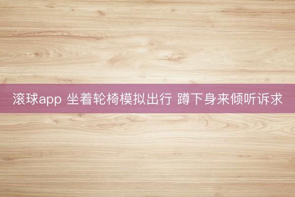 滚球app 坐着轮椅模拟出行 蹲下身来倾听诉求